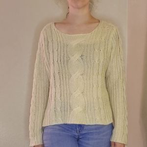 Forever 21 L cream tan light cable knit sweater